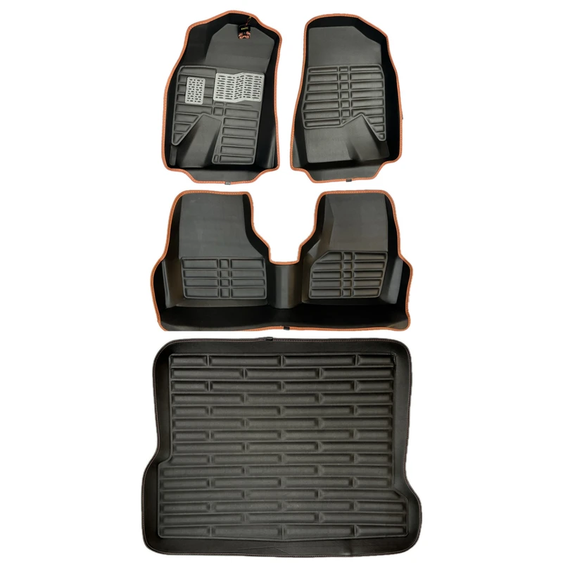 کفپوش پنج بعدی خودرو ای ام تی سی مدل MC چرم به همراه کفپوش صندوق مناسب برای پژو 405