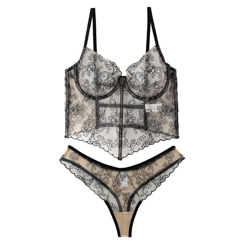 ست شورت و سوتین زنانه برتا مدل توری کد 2080OZ