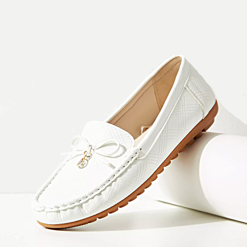 کفش کالج زنانه مکس مدل Perforated Slip-On Loafers with Bow Accent