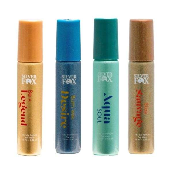 عطرجیبی مردانه سیلور فاکس مدل 02 حجم 25 میلی لیتر مجموعه 4 عددی