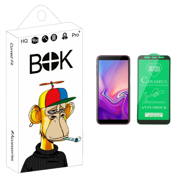 محافظ صفحه نمایش سرامیکی بوک مدل +HD مناسب برای گوشی موبایل سامسونگ Galaxy J6 Plus