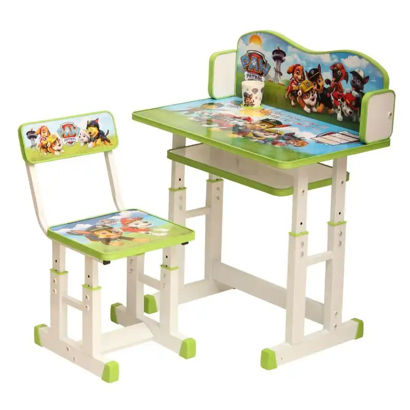 ست میز تحریر و صندلی مشتاق مدل پیچی طرح سگهای نگهبان کد 5