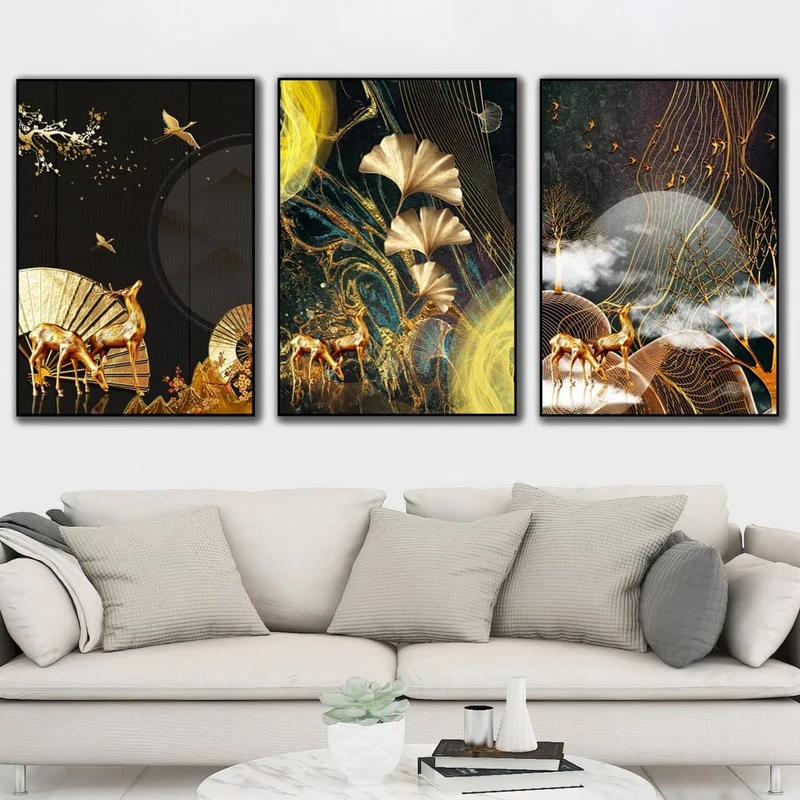 تابلو آتریسا طرح مدرن مدل AT00428 مجموعه 3 عددی