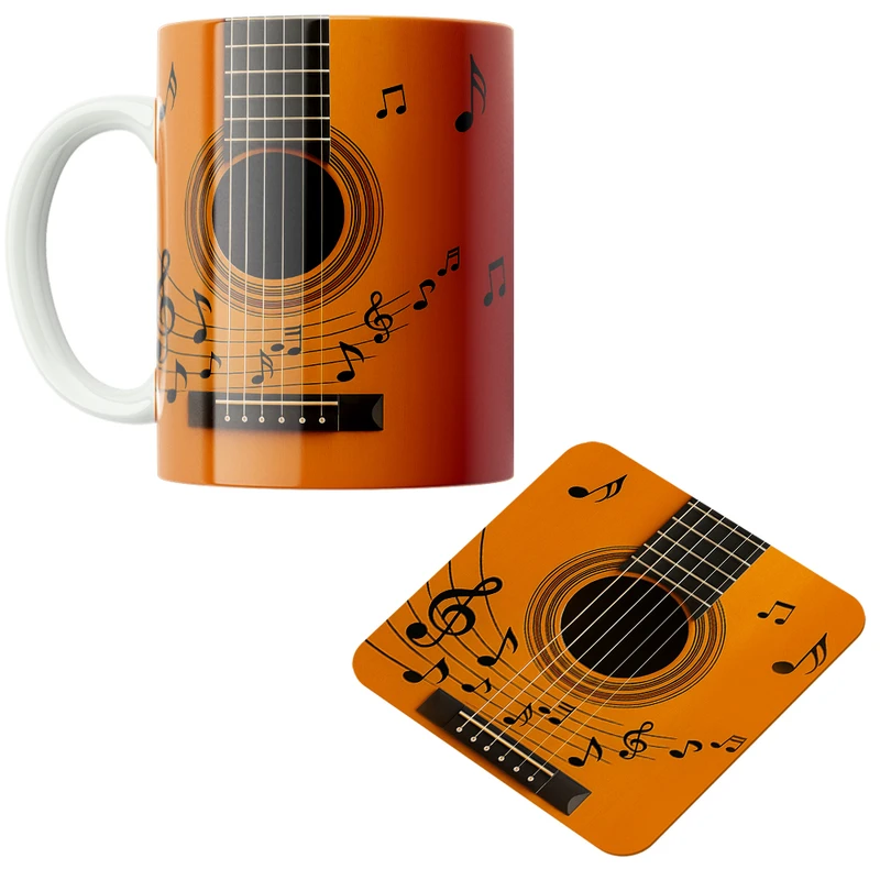 ماگ پاد آفرین مدل گیتار کد DKC600 به همراه زیر لیوانی