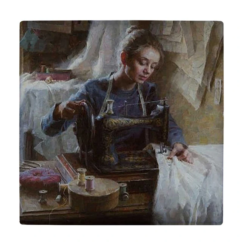  زیر لیوانی  طرح بانوی خیاط کد    5862944_4389