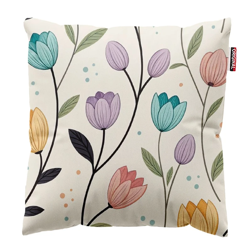 کوسن پاد آفرین طرح گل کد 2400 سایز 40*40 سانتی متر