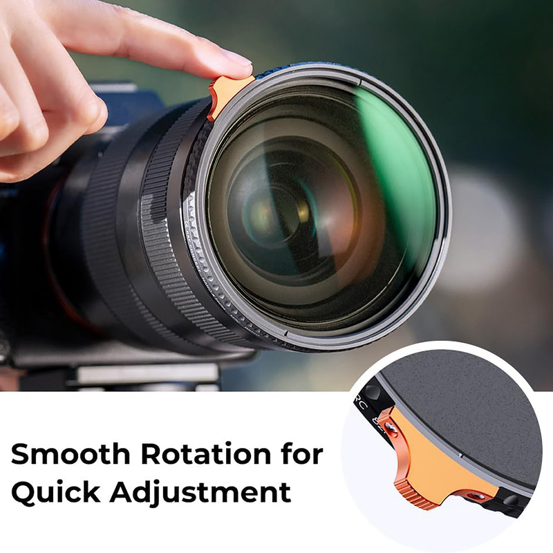 فیلتر لنز کی اند اف مدل B-DIFFUSION1/4 VARIABLE ND8-128(MRC) NO X CROSS SHADOW NANO-X - 77MM