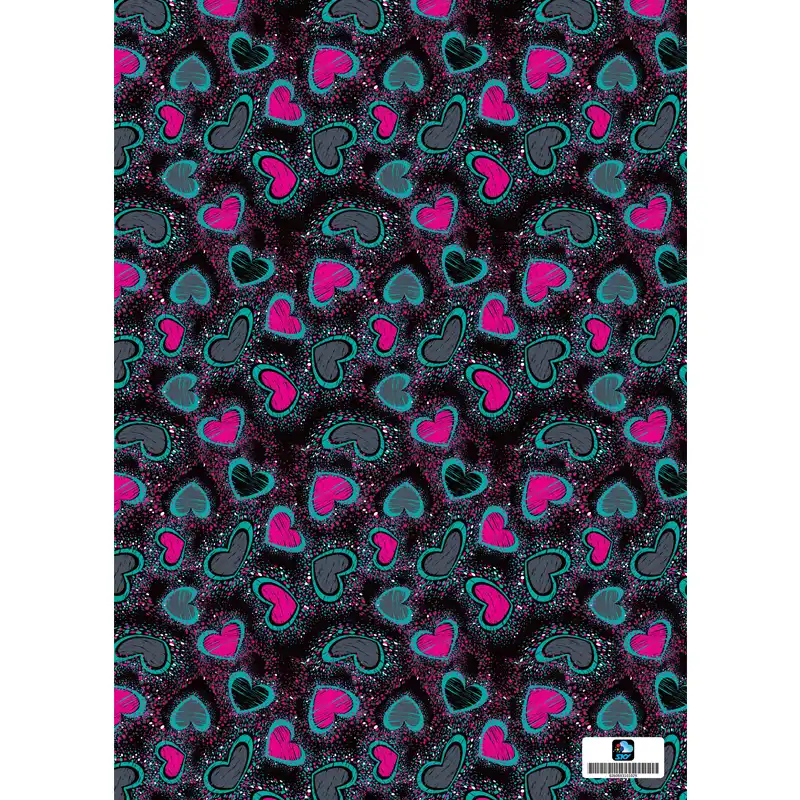 کاغذ کادو طرح قلب کد 102 بسته 5 عددی