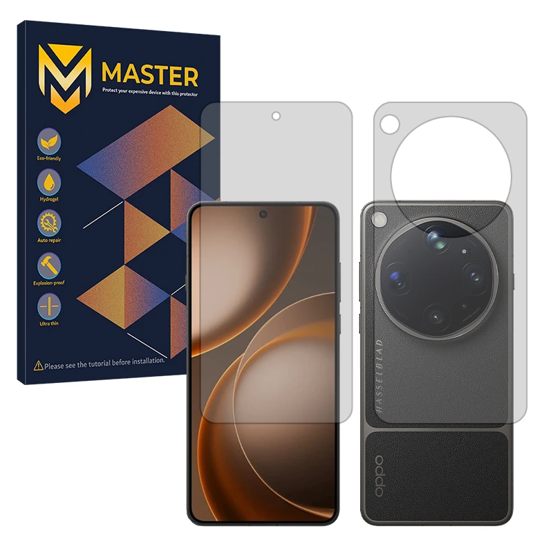 محافظ صفحه نمایش مات مستر مدل هیدروژلی مناسب برای گوشی موبایل اوپو Find X9 Ultra به همراه محافظ پشت گوشی