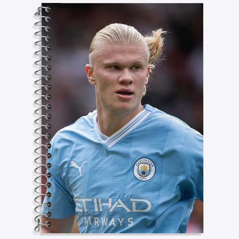 دفتر زبان 50 برگ خندالو مدل دو خط طرح ارلینگ هالند (Erling Haaland) کد 36375