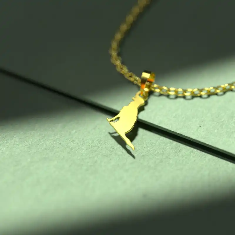 گردنبند طلا 18 عیار زنانه مدوپد مدل سگ کد J3-1-1063