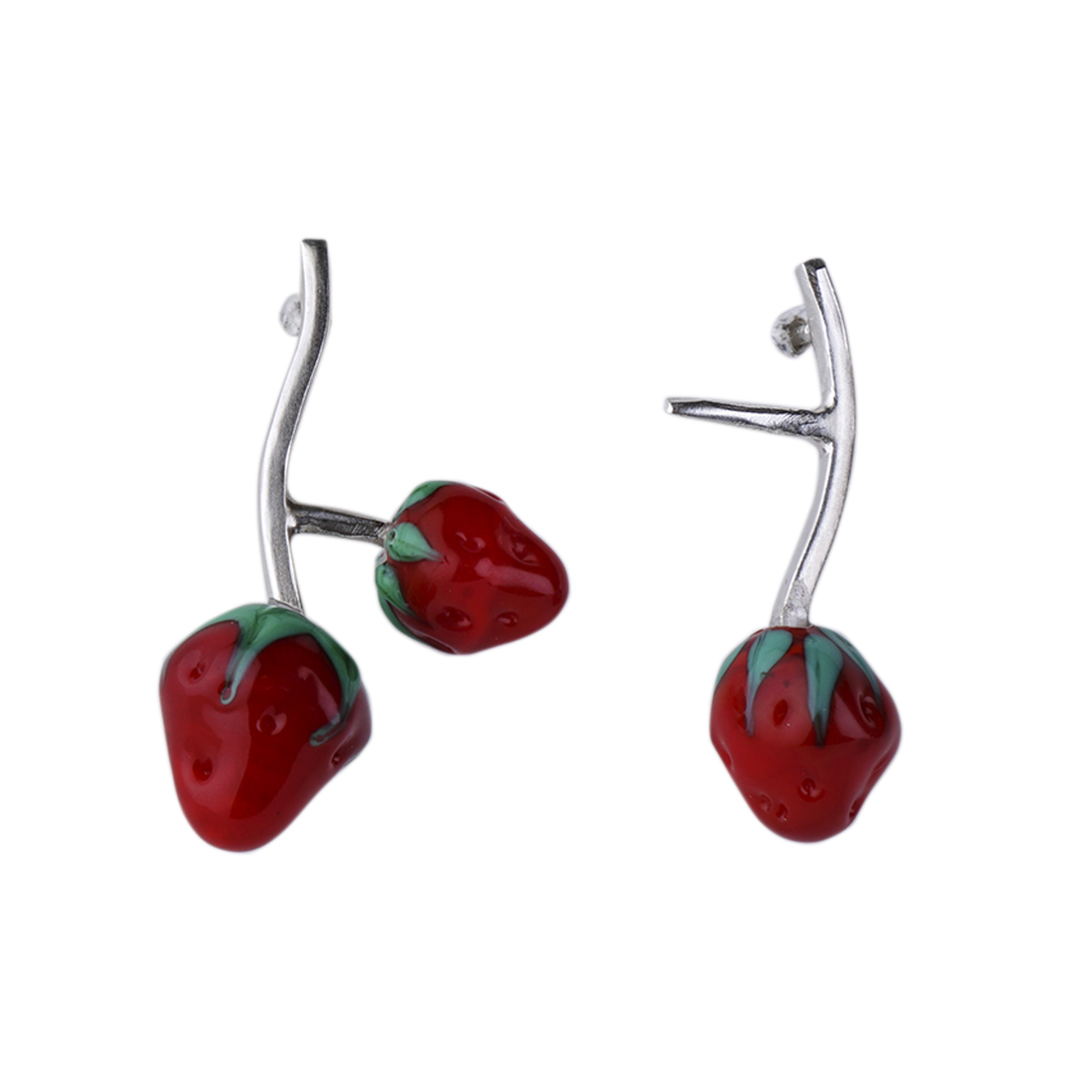 گوشواره نقره زنانه مدل توت فرنگی کد 799 گوشواره نقره زنانه مدل توت فرنگی کد 799