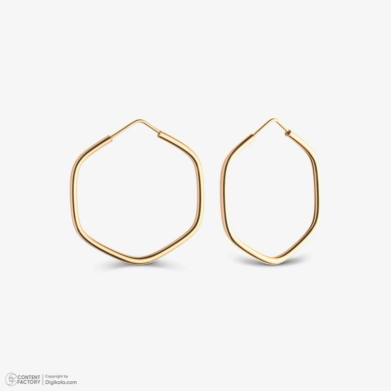 گوشواره طلا 18 عیار زنانه دوست خوب مدل پنج ضلعی dk525 - 7