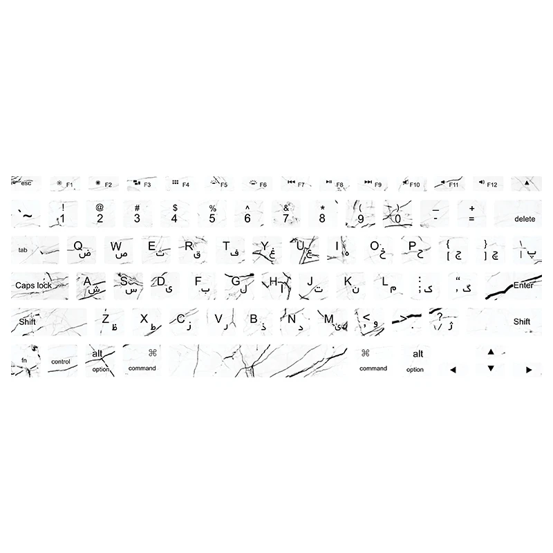 برچسب کیبورد فارسی طرح marble 140 مناسب برای مک بوک ایر 13 اینچ 2010-2017