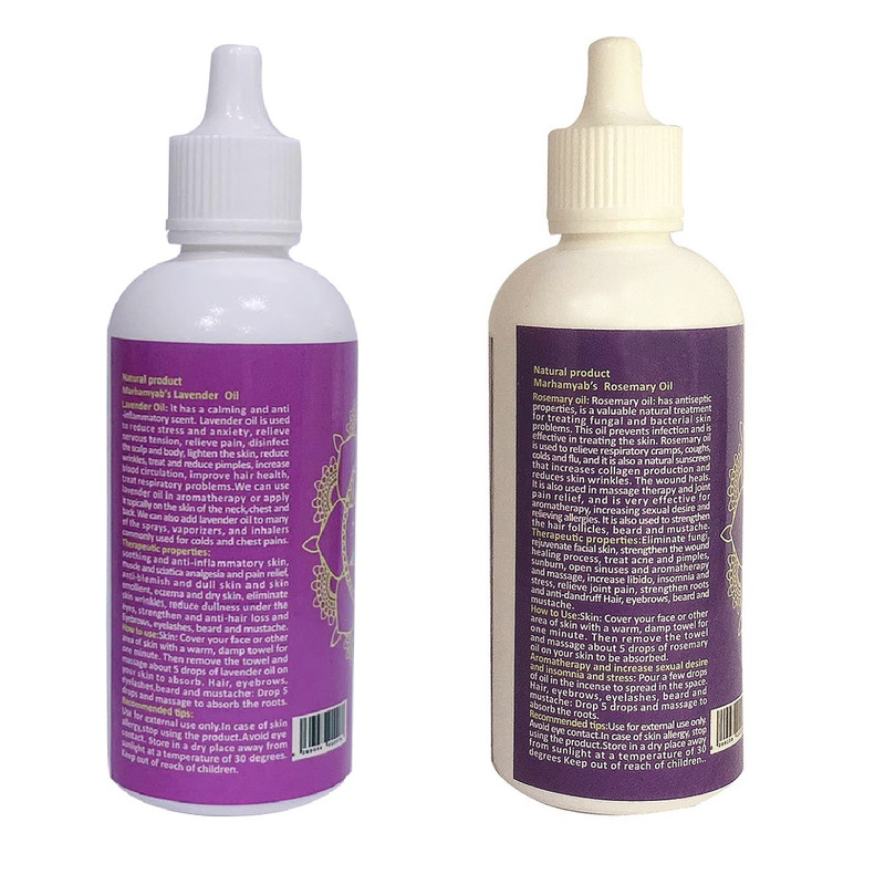 روغن تقویت کننده مو، مژه و ابرو مرهم یاب مدل رزماری و اسطوخودوس حجم 80 میلی لیتر مجموعه 2 عددی