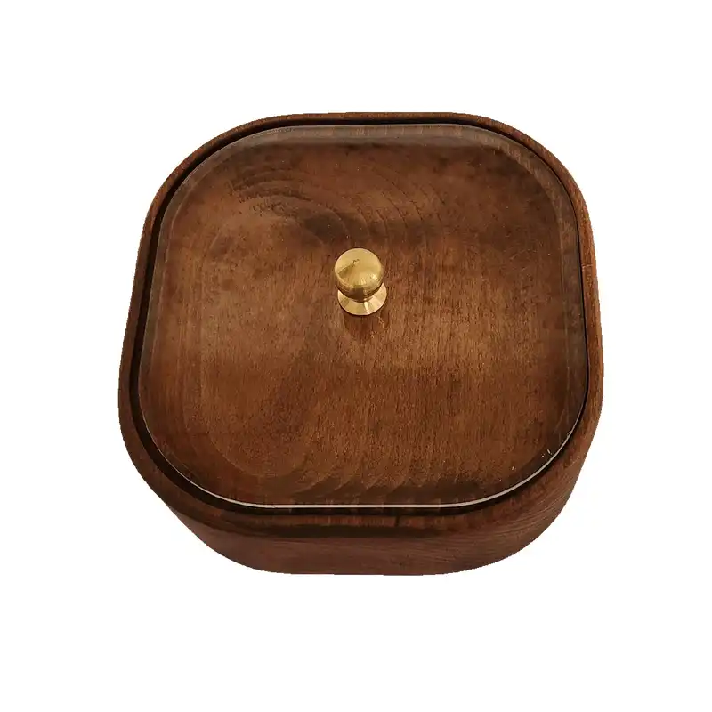 قندان چوبی گردوچ مدل مربع کد DK - 1300