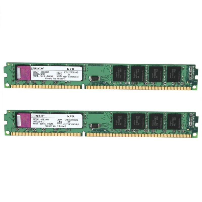 رم دسکتاپ DDR3 تک کاناله 1333 مگاهرتز CL9 کینگستون مدل KVR1333D3N9/4G ظرفیت 4 گیگابایت مجموعه 2 عددی