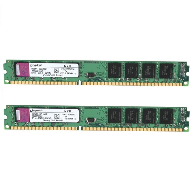 رم دسکتاپ DDR3 تک کاناله 1333 مگاهرتز CL9 کینگستون مدل KVR1333D3N9/4G ظرفیت 4 گیگابایت مجموعه 2 عددی