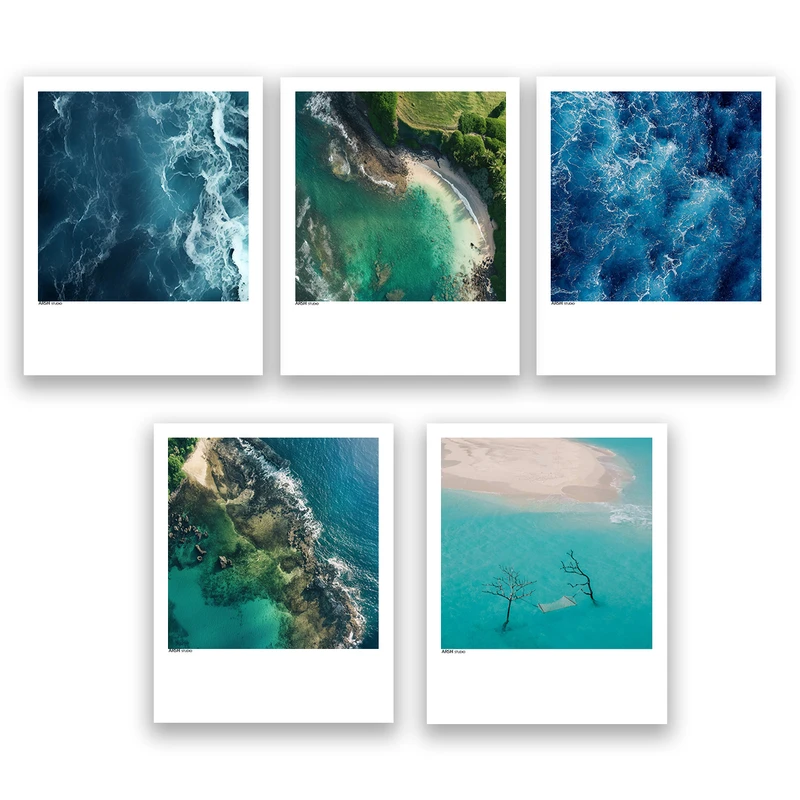 آویز تزیینی عرش مدل فانتزی منظره دریا کد Asa817 مجموعه پنج عددی