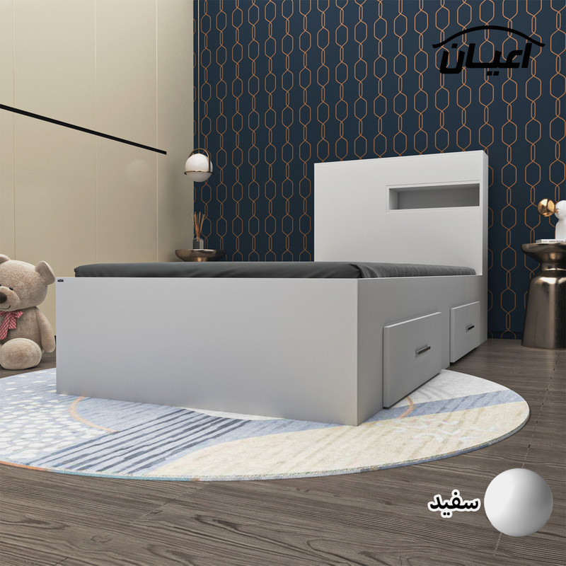 تخت خواب اعیان مدل FH618 یکنفره سایز 90x200 سانتی متر