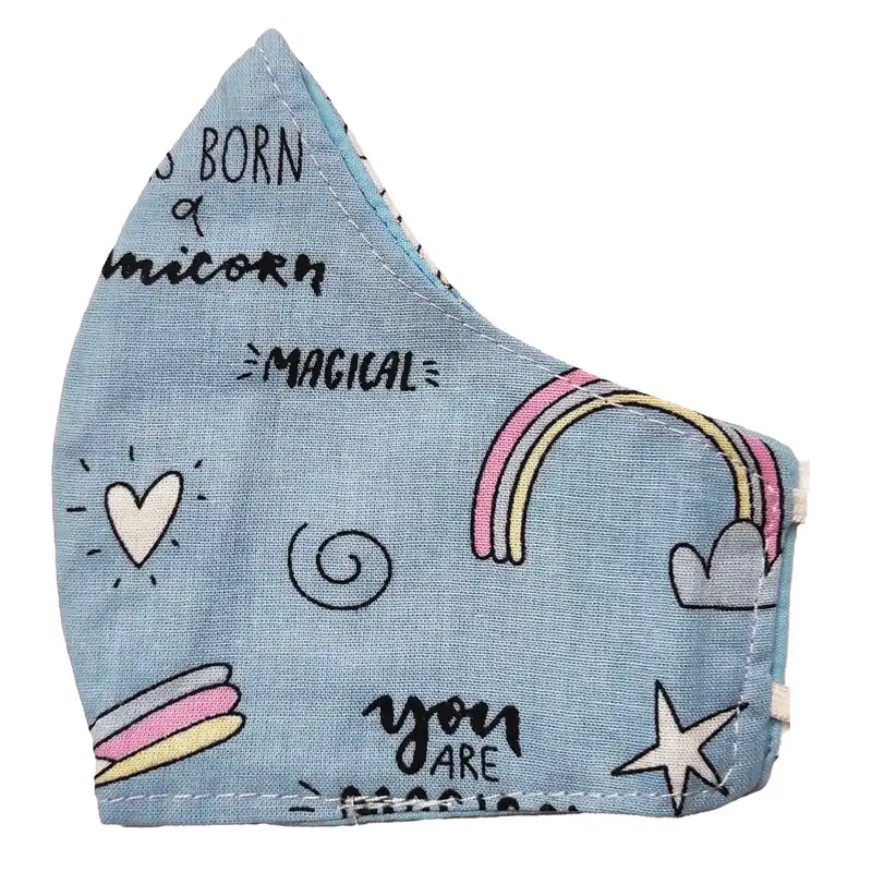 ماسک پارچهای بچگانه مدل یونی کورن بسته ۴ عددی