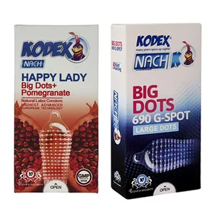 کاندوم ناچ کدکس مدل 690 BIG DOTS بسته 10 عددی به همراه کاندوم ناچ کدکس مدل Happy lady بسته 10 عددی
