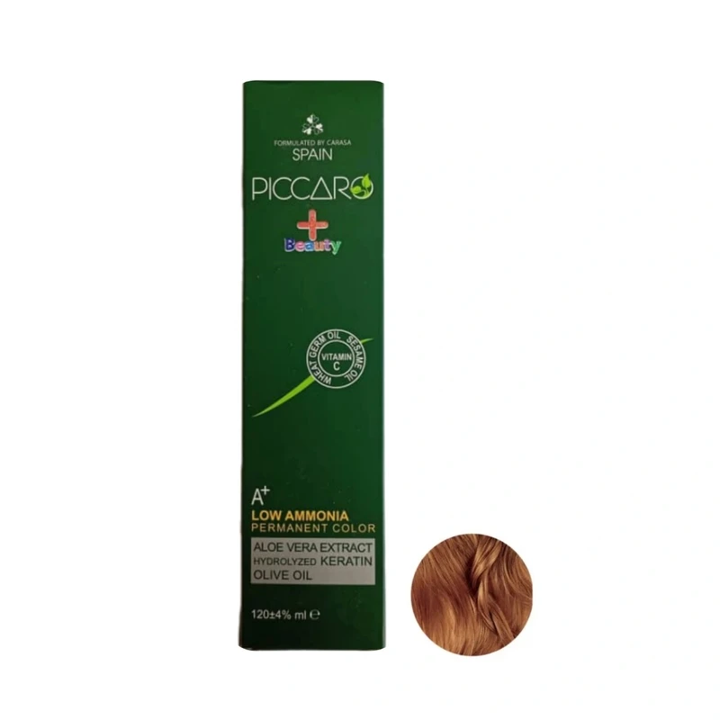 رنگ موی پیکارو شماره 7.75 مدل پلاس بیوتی حجم 124 میلی لیتر رنگ کاکائویی روشن
