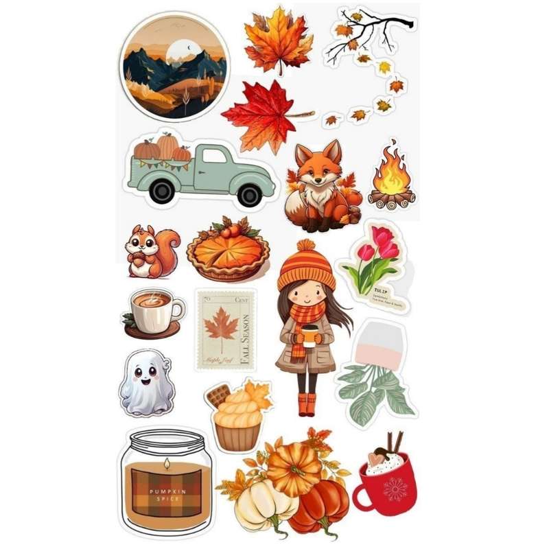 استیکر طرح autumn کد 2 مجموعه 19 عددی استیکر طرح autumn کد 2 مجموعه 19 عددی