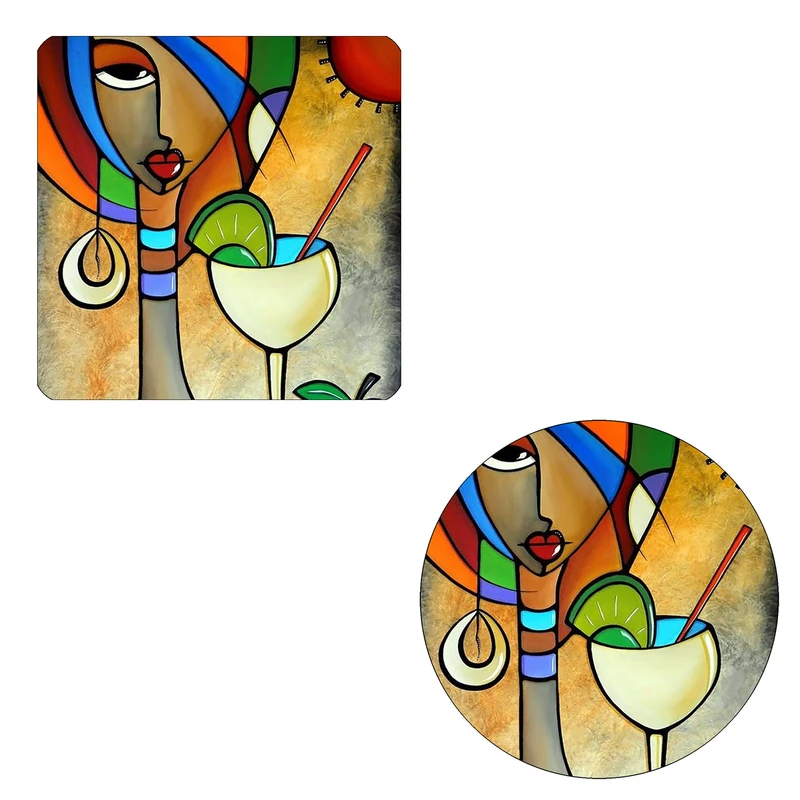 مگنت طرح بانو و لیموناد کد M1 به همراه زیر لیوانی