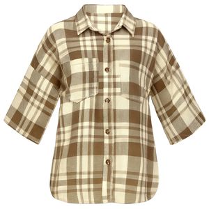 شومیز آستین سه ربع یقه برگردان زنانه بوخی مدل P119