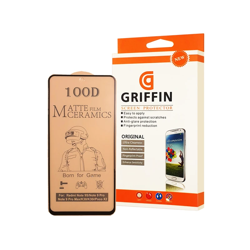 محافظ صفحه نمایش سرامیکی مات گریفین مدل FLCRM GN st مناسب برای گوشی موبایل شیائومی Redmi Note 9 Pro Max