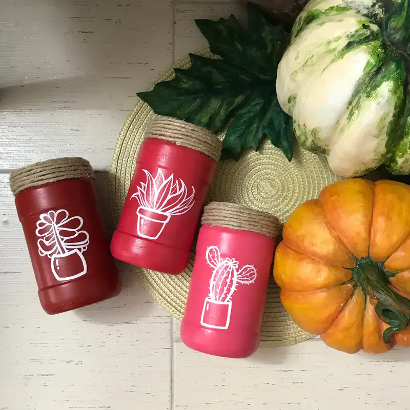 گلدان شیشه ای مدل کاکتوس مجموعه 3 عددی