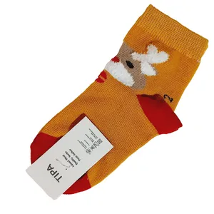 جوراب ساق بلند دخترانه مدل کریسمسی کد 01