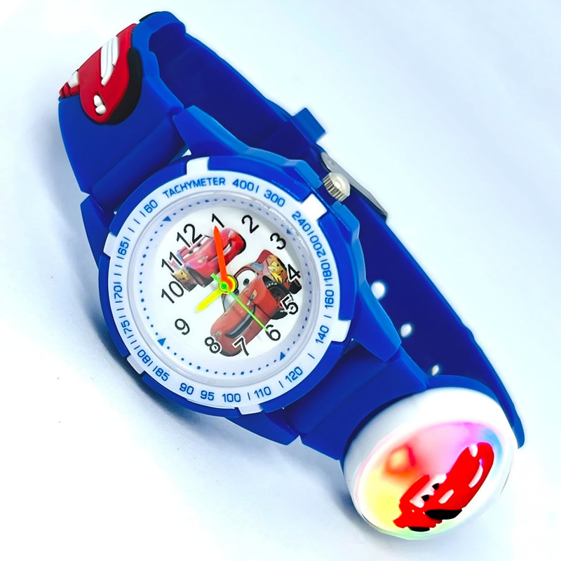 ساعت مچی عقربه ای بچگانه مدل چراغدار بند سیلیکونی ضد حساسیت طرح مک کویین و ماشینها کد 2 ساعت مچی عقربه ای بچگانه مدل چراغدار بند سیلیکونی ضد حساسیت طرح مک کویین و ماشینها کد 2