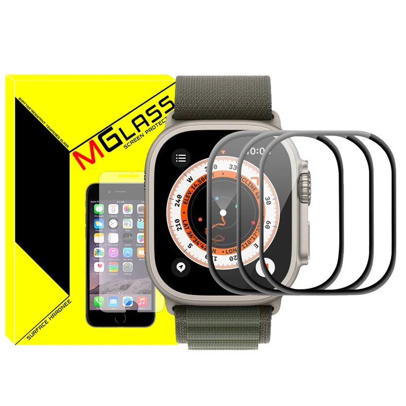 محافظ صفحه نمایش نانو ام‌گلس مدل PMA-MG مناسب برای اپل واچ Ultra / Ultra 2 49mm بسته سه عددی