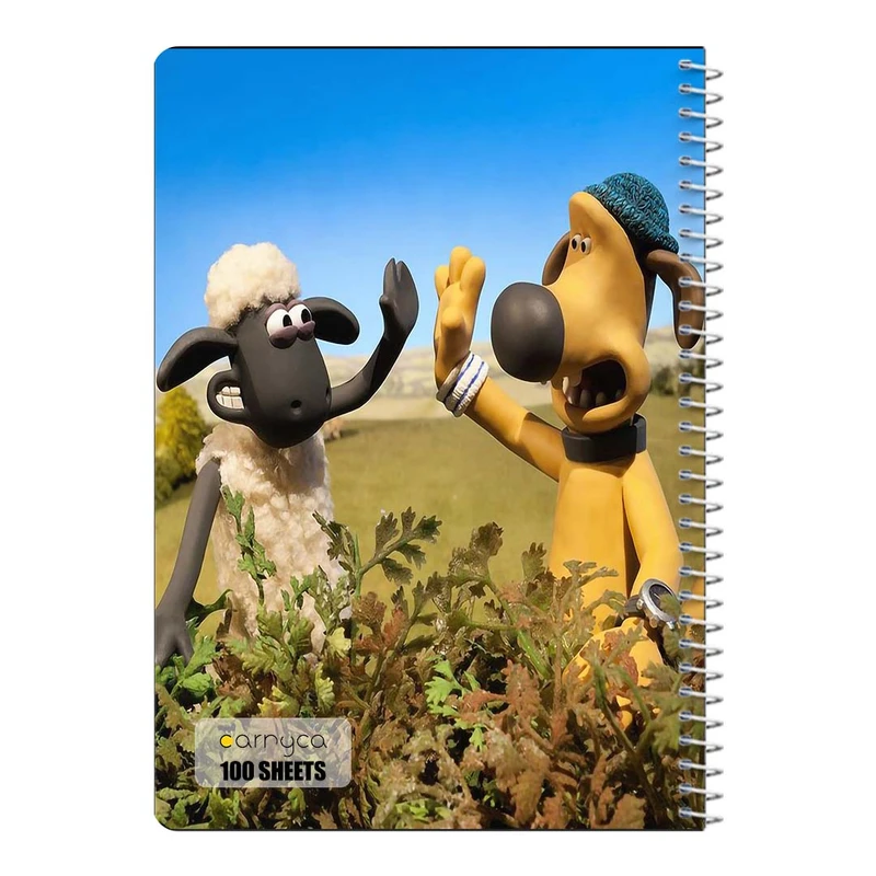 دفتر مشق 100 برگ سیمی کارنیکا طرح بره ناقلا shuan the sheep کد 21855