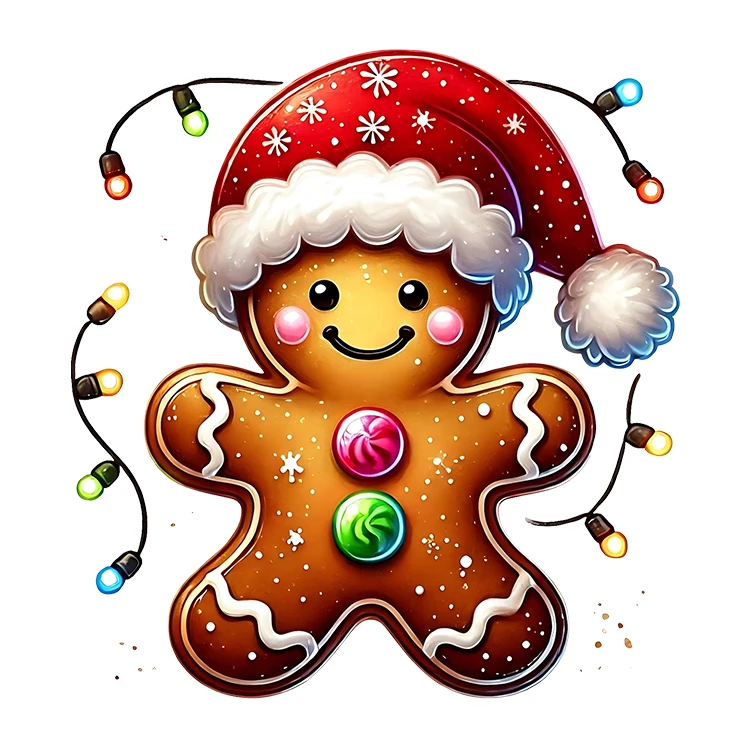 استیکر پارچه و لباس پاد آفرین مدل کریسمس طرح کوکی بیسکویت کد S3066