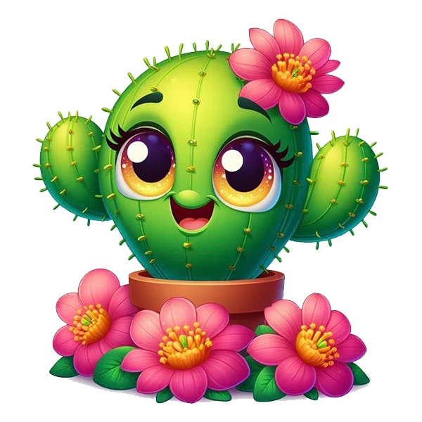 استیکر پارچه و لباس پاد آفرین طرح کاکتوس کارتونی کد 1475