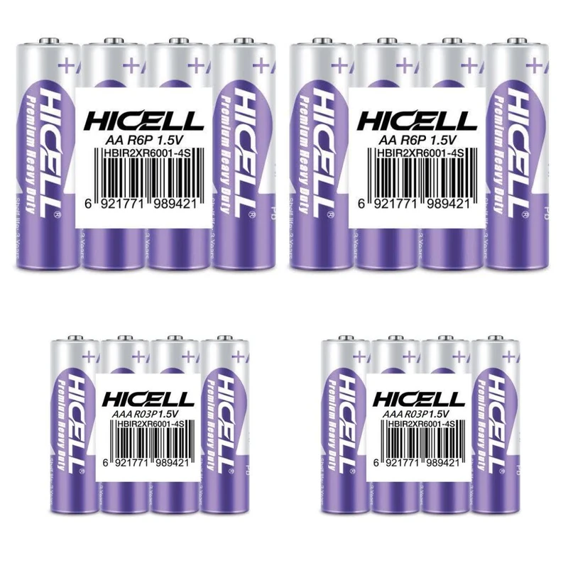 باتری قلمی و نیم قلمی هایسل مدل شیرینک بسته 16 عددی 