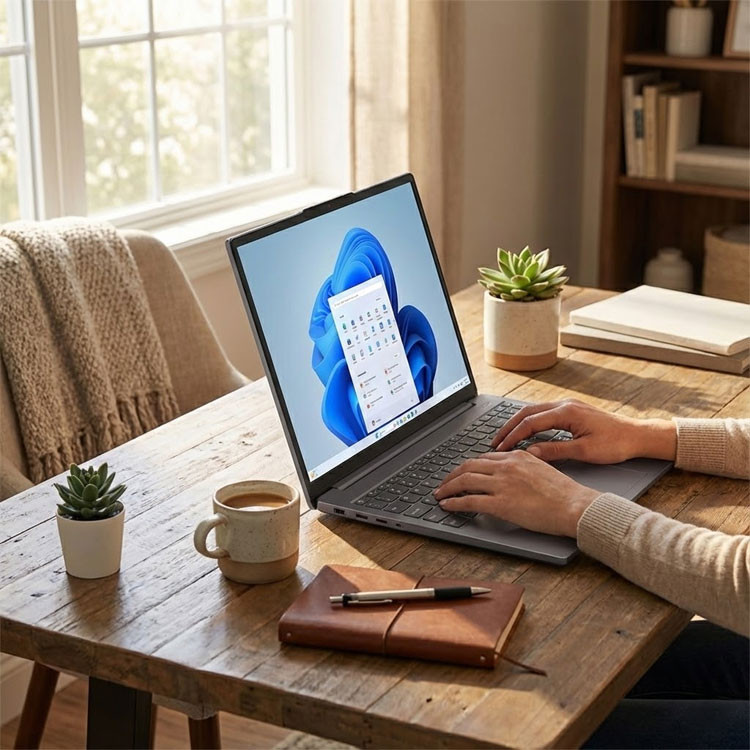عکس لپ تاپ 15.3 اینچی لنوو مدل IdeaPad Slim 3 15IRH10-i7 13620H-16GB DDR5-512GB SSD-IPS-Backlit — زاویه و جزئیات 14