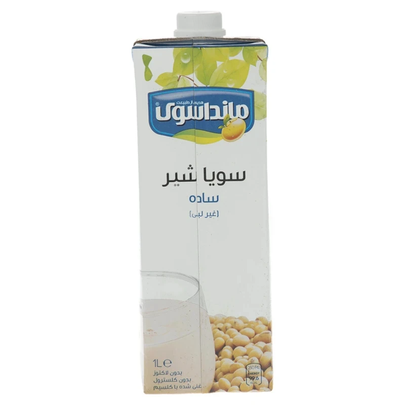 شیر سویا غیر لبنی ساده مانداسوی - 1 لیتر