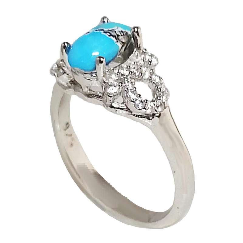 انگشتر نقره زنانه مدل فیروزه نیشابور FW3078 انگشتر نقره زنانه مدل فیروزه نیشابور FW3078