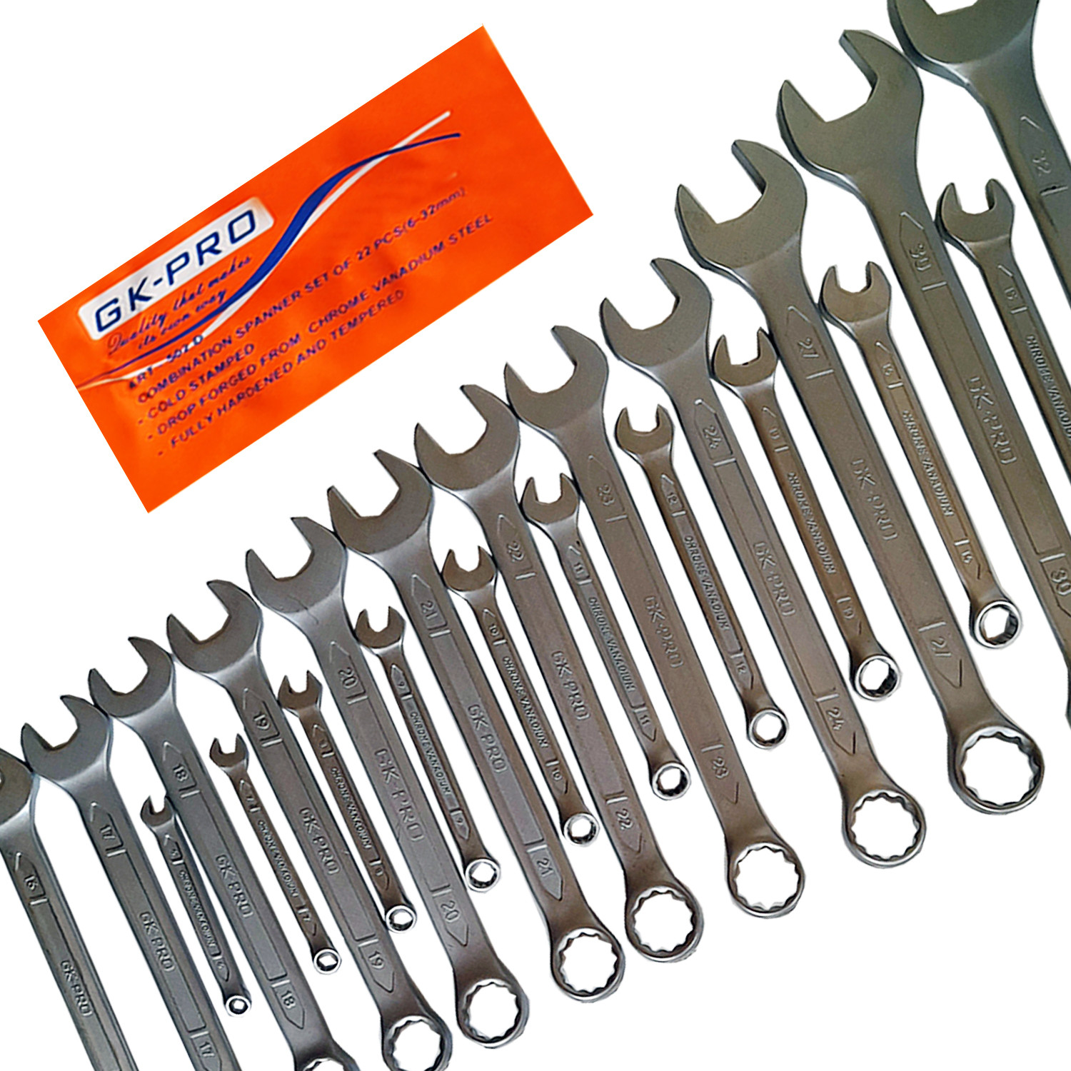 آچار یکسر تخت و یکسر رینگی جی کی پرو مدل AT - 220 مجموعه 22 عددی آچار یکسر تخت و یکسر رینگی جی کی پرو مدل AT - 220 مجموعه 22 عددی