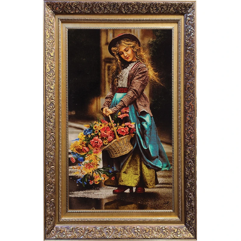 تابلو فرش دستبافت طرح دختر باران مدل RAR142
