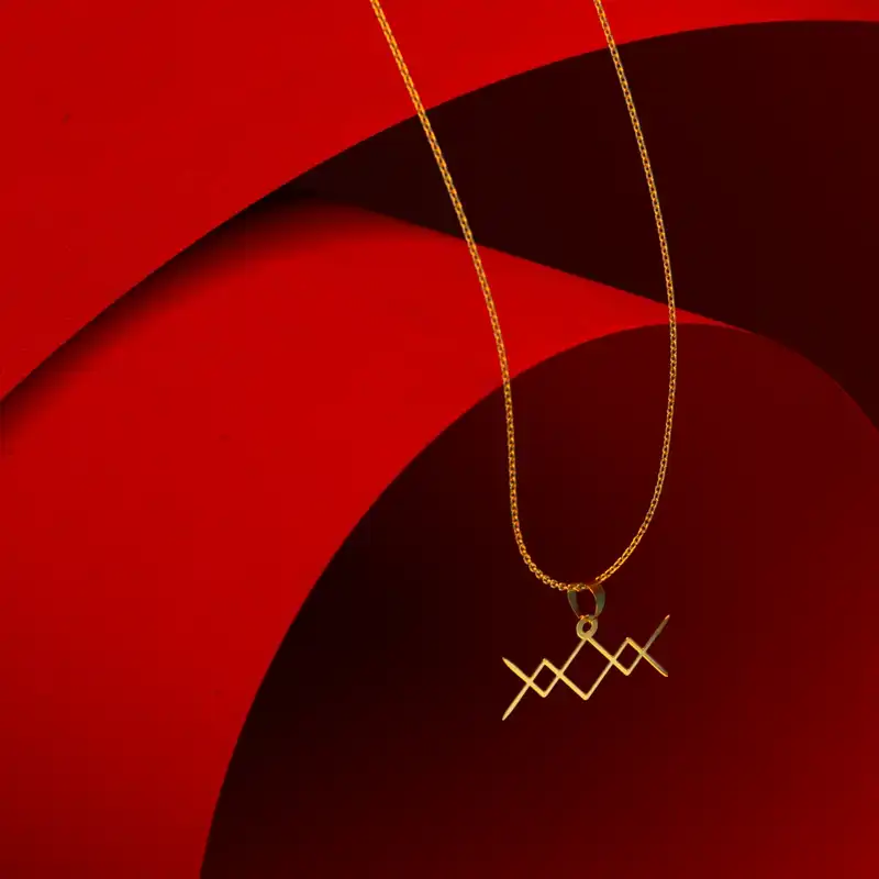 گردنبند طلا 18 عیار زنانه مدوپد مدل هندسی کد F3-1-1070