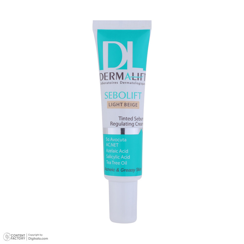 کرم متعادلکننده چربی پوست صورت درمالیفت مدل sebolift مناسب پوستهای چرب و آکنهای حجم 30 میلی لیتر کرم متعادلکننده چربی پوست صورت درمالیفت مدل sebolift مناسب پوستهای چرب و آکنهای حجم 30 میلی لیتر