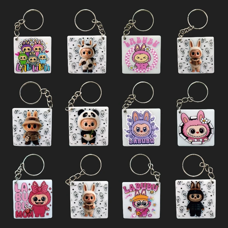 جاکلیدی مدل پلکسی طرح لبوبو کد Evi83 بسته ۱۲ عددی