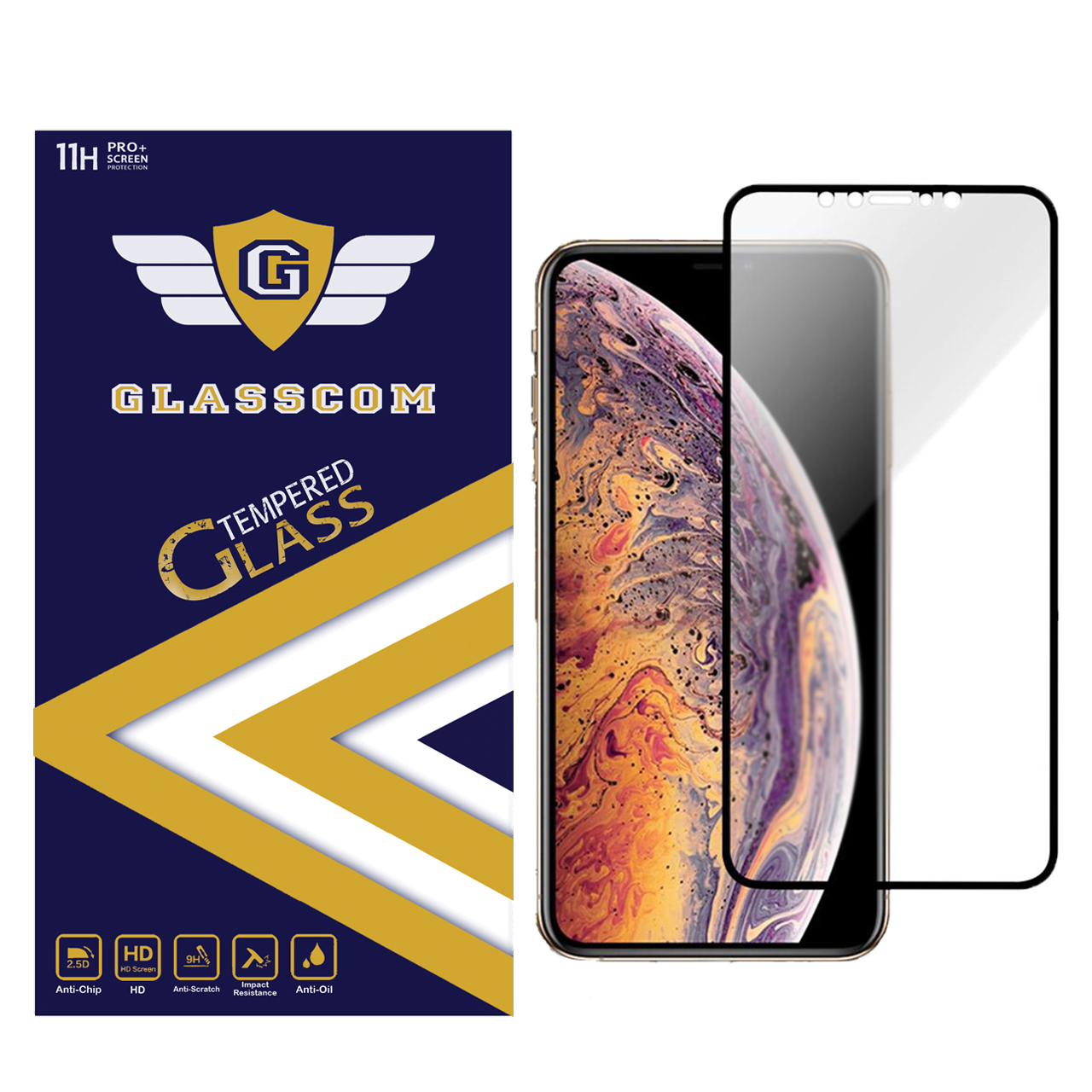 محافظ صفحه نمایش سرامیکی مات گلس کام مدل G-IPX مناسب برای گوشی موبایل اپل iPhone X / Xs / 11 Pro