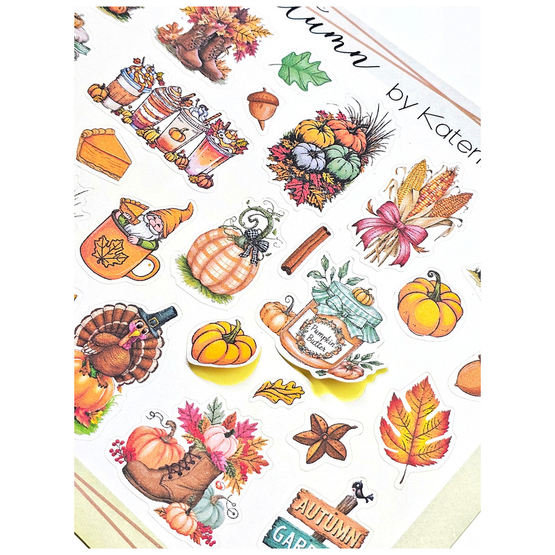  برچسب کاترینکا طرح برش خورده بولت ژورنال و اسکرپ بوک مدل Autumn بسته 55 عددی