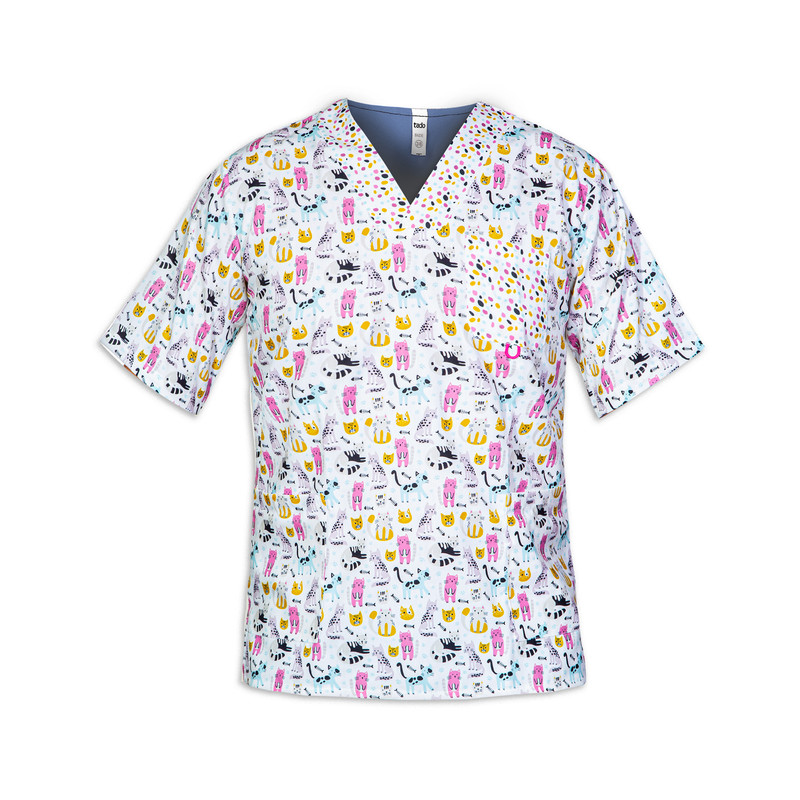 روپوش پزشکی مردانه تادو طرح پت مدل RO41